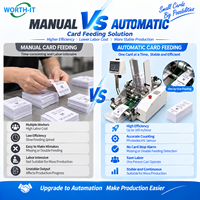 Alimentateur automatique de cartes de marque avec fonction de comptage, pour lignes de production industrielles, avec fonction de comptage par lots et de collation