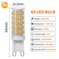Source de lumière LED SMD G9 3,2W 54 LED à haute efficacité énergétique, en céramique+PC, lampe résidentielle AC100-265V 2700-6500K CRI 80 20000 heures