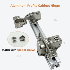 20 Bisagras de cierre suave empotradas con tornillos, bisagra de perfil de aluminio para gabinetes, placa de conexión a juego para aplicaciones en cocinas y salas de estar - Product Image 2