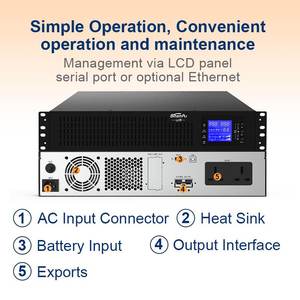 Alimentation sans interruption (ASI) montée sur rack à batterie au lithium 1000va 2000va 3000va monophasée <span class=keywords><strong>en</strong></span> <span class=keywords><strong>ligne</strong></span> 110V/220V avec batterie LiFePO4 - Product Image 3