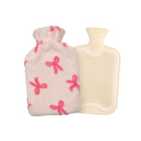 Bouillotte en gros à prix abordable avec housse en fausse fourrure douce et ruban
