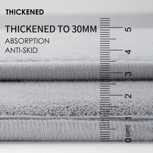 Tapis de salle de bain en mousse à mémoire de forme, rectangulaire, couleur unie, absorbant, antidérapant, pour douche et toilettes, avec surface nettoyable à l'arrière - Product Image 3