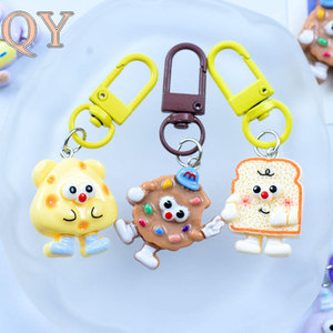 Cute Cartoon Cheese <b>Cookie</b> Plastic Key Chain 3D Shape Pendant Bag Charm for School Backpack Gift - Product Image 5