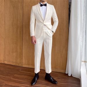 Traje de Negocios de Lana de 3 Piezas <span class=keywords><strong>para</strong></span> Hombre, Chaqueta, Chaleco y Pantalones, Antiarrugas, con un Botón, Solapa, Corte Ajustado, Trajes de Boda <span class=keywords><strong>para</strong></span> <span class=keywords><strong>Caballero</strong></span> - Product Image 2
