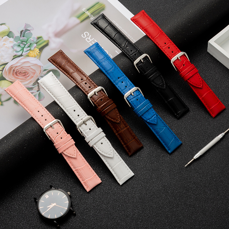 Genuine Leather Watch Strap Manufacturer Direct Sale Cowhide Compatible for for for Garmin Casio Pin Buckle Watch Chain