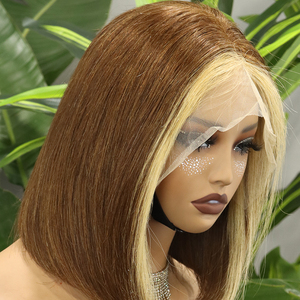 FH #P4/27 Front Highlight Straight Human Hair Bob <b>Wigs</b> 13x4 Transparent Lace Frontal Vietnamese Hair <b>Short</b> <b>Wig</b> - Product Image 3