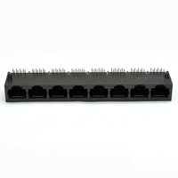 Connecteur réseau modulaire en plastique noir série 59 1x8 8P8C CAT6 UTP pour extrémité de câble rigide ou torsadé