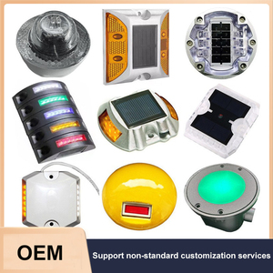 Reflectores Solares LED para Señalización Vial, Amarillos, Un Lado Elevado, Marcadores de Pavimento, Ojos de Gato de Plástico, Reflejadores de Tráfico Boruite BRT-SR-01 - Product Image 6