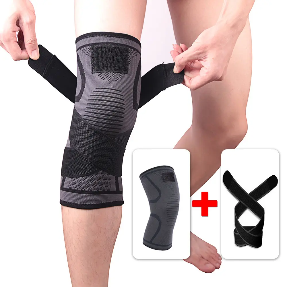 Custom Sports Knee Sleeves Brace for Knee Pain With Removable Strap Knee Support for Running, Basketball, Weightlifting, Gym