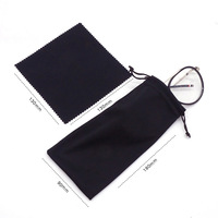 Pochette de rangement portable en tissu doux avec cordon de serrage pour chiffon de nettoyage en microfibre, pour lunettes de soleil de créateur, tendance, rétro, classique, chic