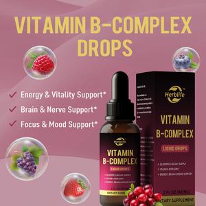 OEM ODM - Suplemento Vitamínico para la Energía y la Función Cerebral, Gotas Líquidas de Complejo Vitamínico B con Vitaminas B1, B6 y B12 - Product Image 2