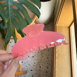 Pinzas de Pelo Grandes de Acetato de Color Sólido al por Mayor, Pinzas de Pelo Acrílicas con Brillo en Negro y Naranja, para Cabello Grueso - Product Image 6