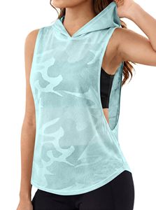 Top Corto con Capucha sin Mangas para Mujer, de Secado Rápido y Transpirable, Estilo 2026, Corte Holgado, Chaleco de Verano para Yoga y Running, Personalizable - Product Image 2