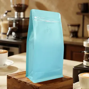ティーナッツとコーヒーパウダーの牧草地印刷用のバルブ防湿PETフードバッグ付きアルミニウムボトムジップコーヒーバッグ