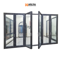Porte de balcon pliante en aluminium à cadre étroit pour appartement en immeuble de grande hauteur, porte vitrée pliante à cadre étroit