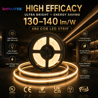 Bande LED COB à haute efficacité, dimmable, ultra-lumineuse, 24 V, à haut lumen, super efficace pour les hôtels, les présentoirs de vente au détail, les luminaires linéaires