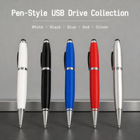 Nouveau Design Stylo Bille Métallique Clé USB 64 Go, Cadeau d'Affaires Corporatif Personnalisable, Stylo USB Stylet Écriture avec Clé USB
