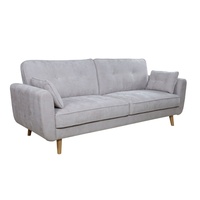 Canapé-lit en tissu gris clair pliable convertible avec pieds en bois pour salon, chambre, appartement, meubles de maison