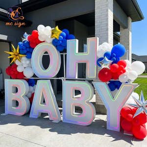 Letras Luminosas RGB OH BABY con Tema de Corona para Decoración de Eventos de Revelación de Género de Rey y Reina - Product Image 3