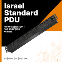 PDU verticale 0U Israël, unité de distribution d'alimentation en aluminium 16A 250V pour montage en rack de serveur haute densité et gain de place