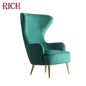 Contemporain de luxe fauteuil de <span class=keywords><strong>velours</strong></span> pour chambre d'aile française <span class=keywords><strong>haut</strong></span> bras <span class=keywords><strong>chaise</strong></span> avec <span class=keywords><strong>dossier</strong></span> <span class=keywords><strong>chaise</strong></span> de loisirs moderne - Product Image 6
