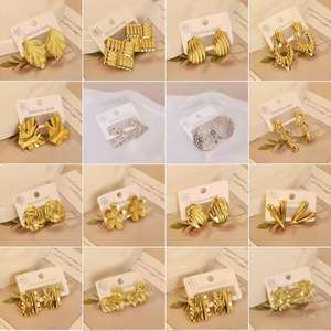 MW非変色女性低刺激性ジュエリーイヤリングステンレス鋼イヤリングジュエリー18k金メッキスタッドイヤリング卸売 - Product Image 2