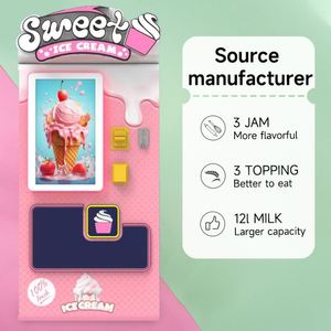เครื่องทำไอศกรีมนุ่ม IPLAYSMART ตู้แช่แข็งแบบหยอดเหรียญ ความจุ 100 ชิ้น หน้าจอสัมผัส 32 นิ้ว ได้รับการรับรองมาตรฐาน CE พร้อมระบบทำความสะอาดอัตโนมัติ - Product Image 5