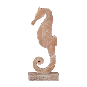 Scultura di Cavalluccio Marino in Legno 12 Pollici con Finitura Anticata, Ornamento Decorativo per la Casa - Product Image 4