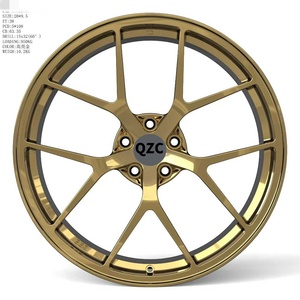 Golden Paint Rim High Performance Forged Aluminum <b>Wheels</b> Five <b>Spoke</b> Design for Passenger Autonomous Cars New Condition - Product Image 3