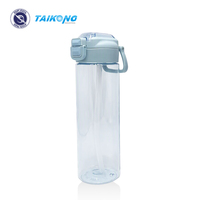 Bouteille d'eau en plastique Tritan, étanche, avec couvercle à clapet, paille remplaçable, pour course à pied et sports de plein air