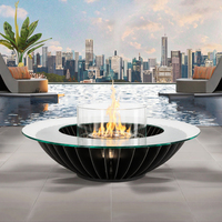 Table de foyer ronde personnalisée OEM ODM |   Cheminée sans fumée moderne pour villa, complexe hôtelier, cour