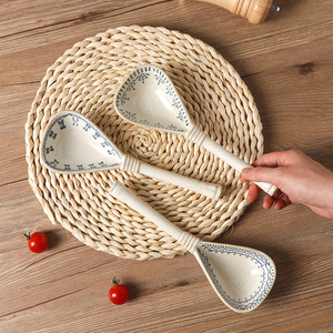 Hot bán hộ gia đình sứ môi múc canh dài xử lý ăn đồ ăn lớn và kích thước nhỏ Muỗng gốm cho bữa ăn tối tiệc cưới - Product Image 3