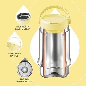 Custom Logo 18/8 Wide Mouth <b>Lunch</b> <b>Box</b> Soup 8oz Food Container Bottom Thermos 18oz <b>Insulated</b> Food Jar with Handle Lid - Product Image 2
