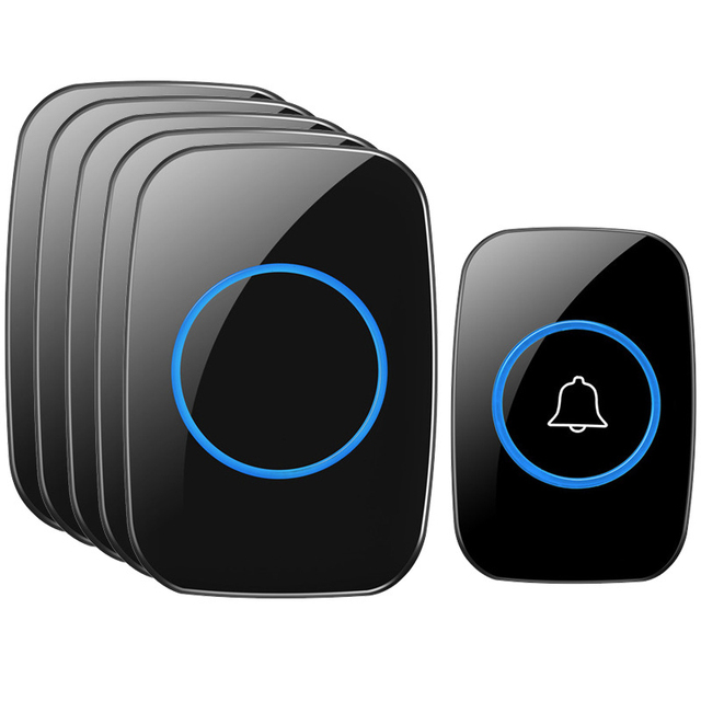 Home wireless doorbell with one to five communication remote control electronic doorbell elderly caller no need for wires
