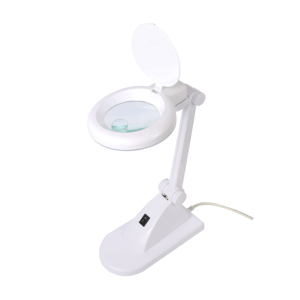 โคมไฟตั้งโต๊ะแบบปรับได้พร้อมฐานรองรับน้ำหนักมาก เลนส์กระจก 3.5 นิ้ว ไฟ LED ขยายภาพ สำหรับอ่านหนังสือ - Product Image 1