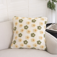 Coussin Moderne et Tendance au Design Créatif, Broderie en Velours Jacquard, Motif Floral pour Canapé, Chevet et Soutien Lombaire
