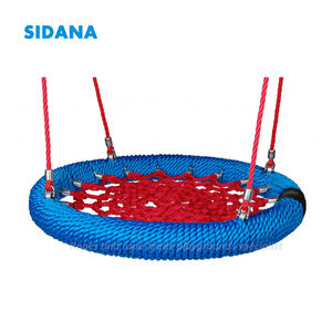 Siège de balançoire pour enfants en filet de corde rond de 100 cm avec certificat TÜV pour les aires de jeux publiques - Product Image 1