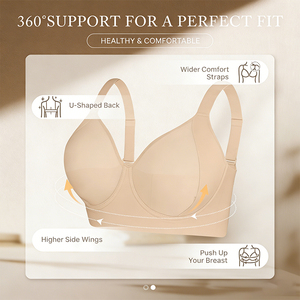 <span class=keywords><strong>Reggiseno</strong></span> minimizzatore a copertura completa con <span class=keywords><strong>ferretto</strong></span>, coppa 3/4, <span class=keywords><strong>senza</strong></span> cuciture, traspirante, in Spandex/Nylon, anti-cedimento, taglie forti 4XL, comfort per tutto il giorno - Product Image 4