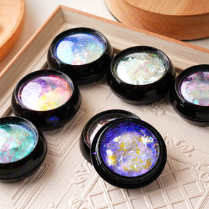 Cao cấp Quang Học Trong Suốt Tắc Kè Hoa thô bột đám mây thổ cẩm bột Norwegian loạt siêu mỏng bột móng tay 7 màu sắc - Product Image 4