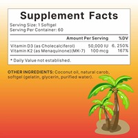 VitaHall Vitamine D3 K2 5000 UI Complément alimentaire de vitamine D pour le soutien de la santé des os, des dents, des muscles et du système immunitaire