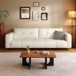 Canapé d'angle moderne de luxe en cuir crème à trois places avec rembourrage en éponge pour petit appartement, idéal pour salon confortable - Vente en gros - Product Image 4