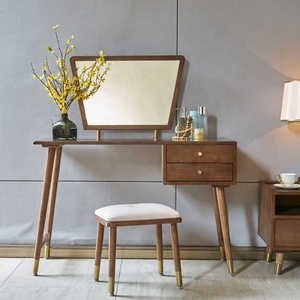 <span class=keywords><strong>Coiffeuse</strong></span> en bois de teck brun simple et <span class=keywords><strong>rustique</strong></span>, style chinois, table de toilette pour chambre à coucher - Product Image 3