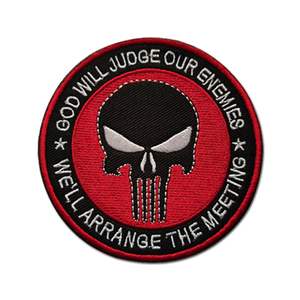 激安セール 刺繍入りスカルゴッドパッチ 敵を裁くでしょう 衣類用フックアンドループ ソフトロゴデコレーション アイロン接着タイプ - Product Image 3