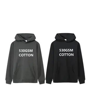 Snelle Voorraad Mode Alle-Match Zware Leeg Hoodies 530gsm 100% Katoen Mannen Plus Size Hooded Sweater