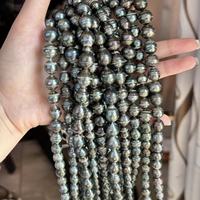 Colliers de perles baroques de Tahiti en eau salée de 8 à 13 mm, légères imperfections, haute brillance, perles en vrac pour la création de bijoux DIY