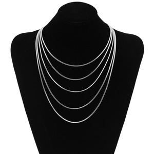 Hot Selling Wholesale Jewelry <b>Titanium</b> Steel Multi-size Snake <b>Chain</b> Necklace Silver Plated Simple Niche Design Women's Necklaces - Product Image 1