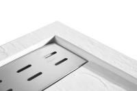 Receveur de douche rectangulaire en pierre artificielle moderne effet marbre Raison Bath OEM/ODM Chine, installation facile, garantie 3 ans pour hôtels