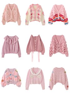 Nuevo Modelo de Cárdigan de Punto con Cuello en V, Mangas Largas, Estilo Primavera-Otoño, Suéter para Mujer, Venta al Por Mayor - Product Image 6