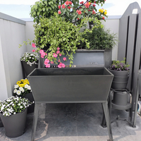 Pack de conteneurs de jardinage extérieur 26cm 50cm 70cm Pots de plantes en plastique et jardinière d'arbre Design carré pour l'utilisation au sol