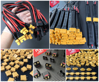 Lot de 10 connecteurs AMASS femelles XT90 anti-étincelles RJX avec boucle de connexion, test de batterie en court-circuit, fil 10AWG
